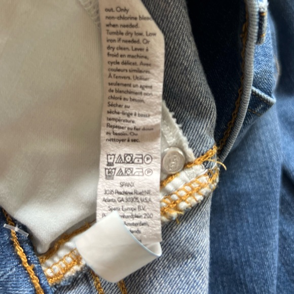 Spanx Seamed-Front Wide-Leg High Rise Denim Jeans Classic Vintage Indigo Size S - Picture 7 of 8